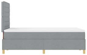 Cama Box Spring com Colchão Cinza Claro 120x200 cm Tecido