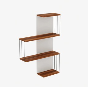 Prateleira de Parede Cambel – Branco/Pinho – 64x96x19 cm