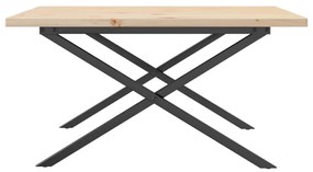 Mesa de centro estrutura em X 90x90x45,5 cm pinho/aço