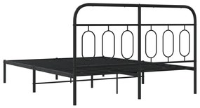 Estrutura de cama com cabeceira 140x200 cm metal preto