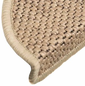 Tapetes escada adesivos aspeto sisal 30 pcs 56x17x3cm cor areia