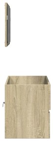 Armário de casa de banho com espelho 80x38,5x45 cm cor sonoma