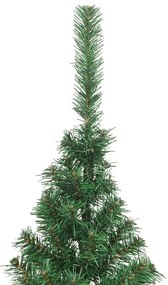 Meia árvore de Natal artificial com suporte 240 cm PVC verde