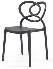 CONJUNTO COM 4 CADEIRAS LOVELY S/ BRAÇOS – ANTRACITE MR