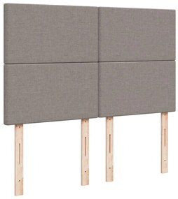 Cama com molas/colchão 140x190 cm tecido castanho-acinzentado