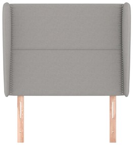 Cabeceira cama c/ abas tecido 103x23x118/128 cm cinzento-claro