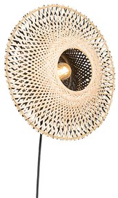 Candeeiro de parede oriental bambu 35 cm com ficha - Rina Oriental
