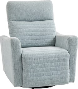 Poltrona reclinável, poltrona de relaxamento com apoio para os pés, giratória a 360°, reclinável, 82 x 90,5 x 101 cm, cinzento-azulado
