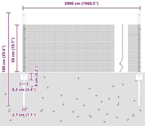 Cerca de Arame Soldado com 22 Postes Cinza 0.5x50 m Aço
