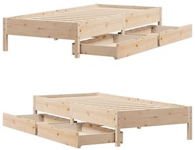 Cama sem colchão 90x200 cm madeira de pinho maciça