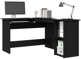 Escrivaninha vidaXL em Preto Carvalho de 120x140x75 cm em Madeira Enge