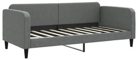 Sofá-cama c/ gavetão e colchões 90x190cm tecido cinzento-escuro