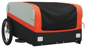 Reboque para bicicleta 45 kg ferro preto e laranja
