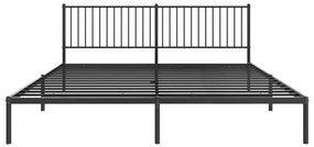 Estrutura de cama com cabeceira 200x200 cm metal preto