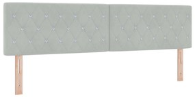 Camas Box Spring vidaXL com Colchão Cinzento Claro Veludo Super King