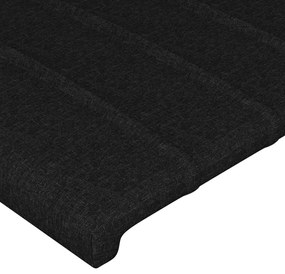 Cabeceira de cama c/ luzes LED tecido 90x5x78/88 cm preto