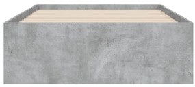Estrutura de cama c/ gavetas derivados de madeira cinza-cimento