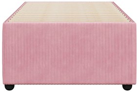 Estrutura de cama 90x190 cm veludo rosa