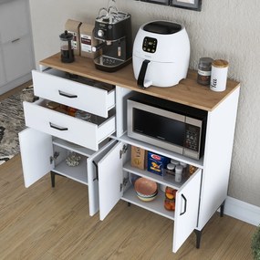 Armário Multiusos JE166 – Branco Nogal – 120x98,6x40 cm