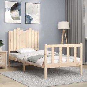 Estrutura de cama com cabeceira 90x190 cm madeira maciça