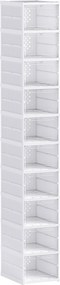 HOMCOM Sapateira Dobrável Slim Modular com 10 Compartimentos para Sapatos, Sapateira Compacta com Painel Transparente, Sem Montagem, Branco | Aosom Portugal