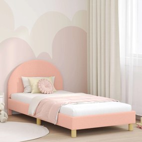 vidaXL Estrutura de Cama Infantil com Cabeceira Rosa 90 x 200 cm