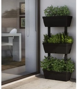 vidaXL Floreira de jardim 3 pcs 100 cm antracite