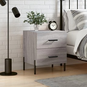 vidaXL Mesa cabeceira 40x35x47,5 cm derivados madeira sonoma cinza