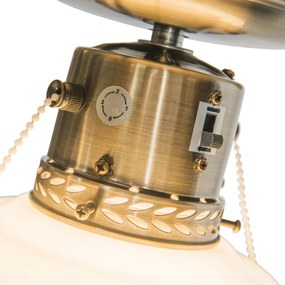 Ventilador de teto industrial com luz 100 cm madeira - Wind