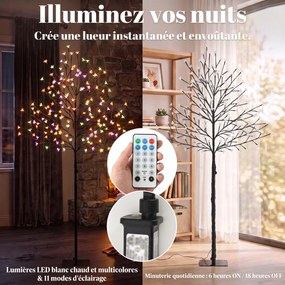Árvore de Cerejeira Luminosa, 55 x 55 x 150 cm, 160 LED, Preto