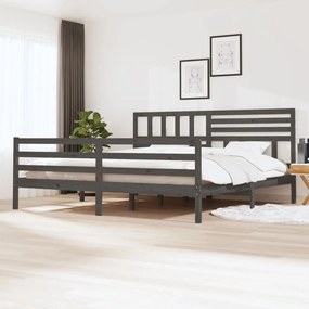 3101105 vidaXL Estrutura de cama super king 180x200 cm madeira maciça cinza