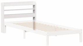 Cabeceira com prateleiras 75 cm madeira de pinho maciça branco
