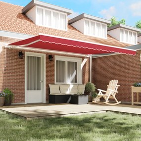 Toldo Retrátil Manual Vermelho 450x350 cm