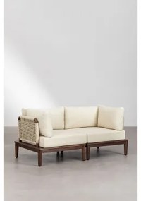 Sofá Modular De 2 Peças Com 2 Cadeirões De Canto Em Acácia Giulia Crema - Sklum