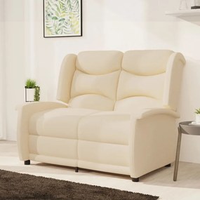 vidaXL Sofá reclinável de 2 lugares tecido cor creme