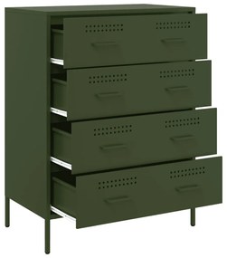 Aparador 68x39x89 cm aço verde-azeitona