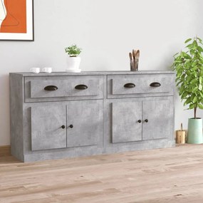 Aparadores 2 pcs derivados de madeira cinzento cimento