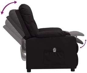 Poltrona reclinável elétrica couro artificial preto