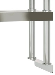 Mesa trabalho cozinha c/ prateleira 110x30x150cm aço inoxidável
