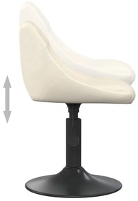Cadeiras de jantar giratórias 4 pcs veludo cor creme