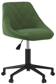 Cadeira de jantar giratória veludo verde-escuro