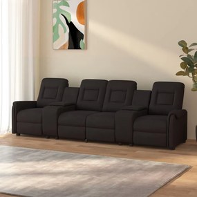 vidaXL Poltrona massagem 4 lug. reclinável c/ suportes copo preto