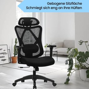 Cadeira de escritório em tecido de poliéster70 x 70 x (115-125) cm preto