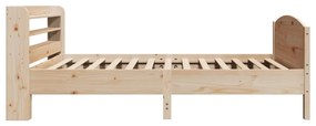 Cama sem colchão 75x190 cm madeira de pinho maciça