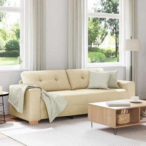 Sofá de 3 lugares vidaXL Creme 180 cm em tecido