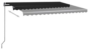 Toldo automático com LED e sensor de vento 450x300 cm antracite