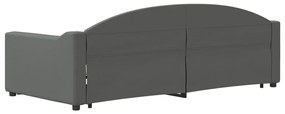 Sofá-cama com gavetão 90x200 cm tecido cinzento-escuro