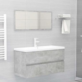 vidaXL 2 pcs conj. móveis casa banho derivados madeira cinza cimento