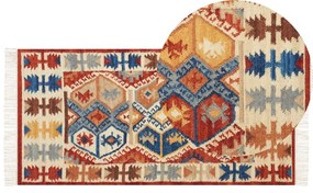 Tapete Kilim em lã multicolor 80 x 150 cm VANASHEN Beliani