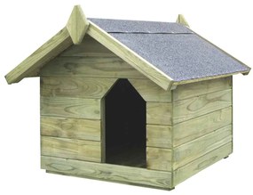 Casota para cão com telhado de abrir pinho impregnado